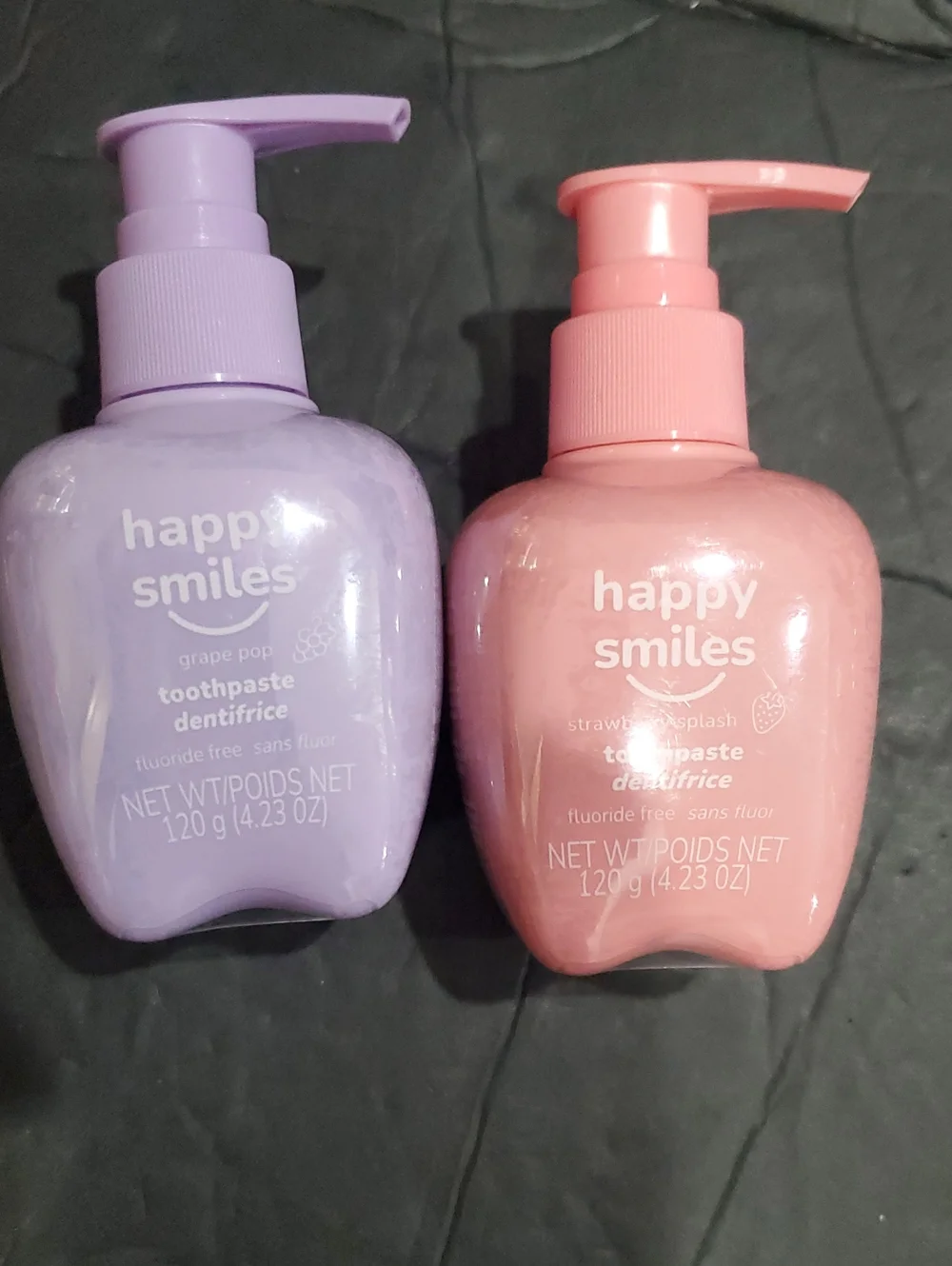 Happy Smiles 2pack Grape pop and Strawberry splash flouride free kids toothpaste